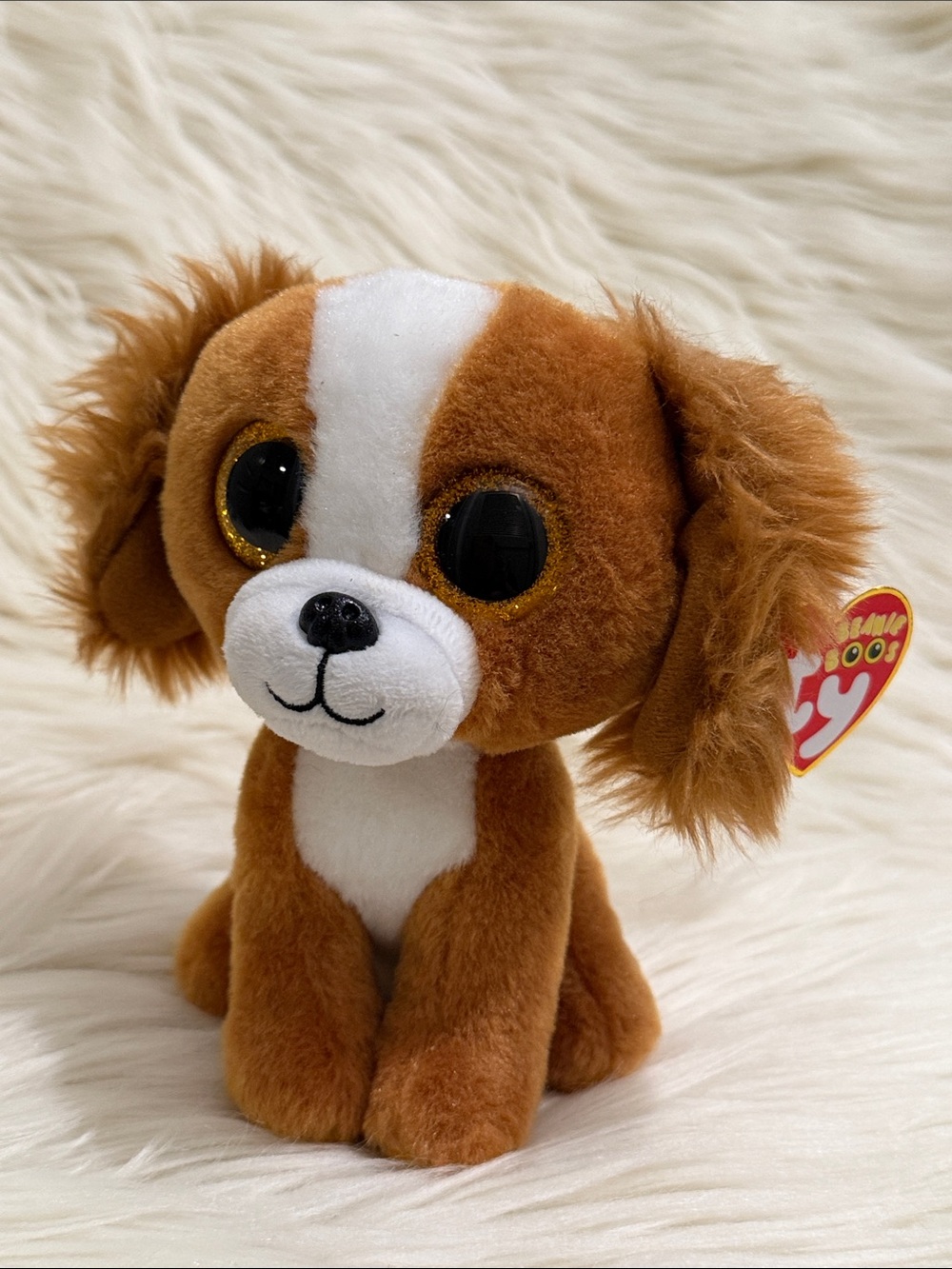NWT Ty Beanie Boo dog Tala Beanie Baby Puppy NEW! With Golden Sparkle eyes